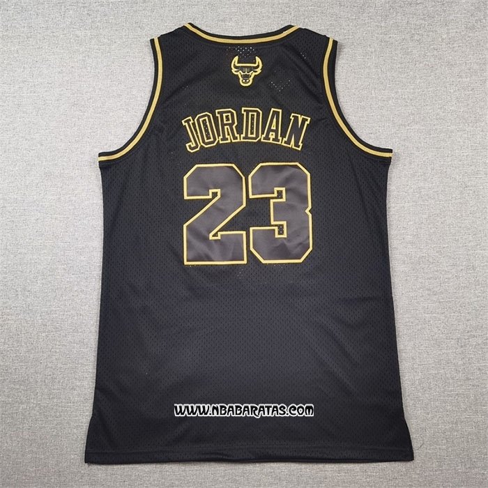 Camiseta Chicago Bulls Michael Jordan #23 Mitchell & Ness 1997-98 Oro Negro